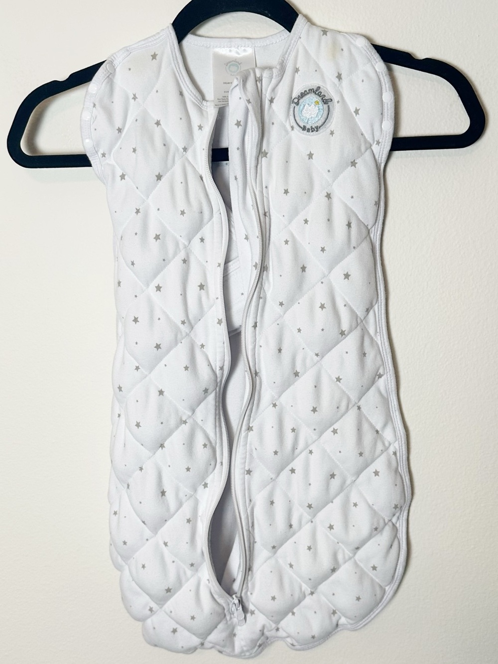 Dreamland Baby Dream Sleep Swaddle Sleep Sack Grey Star 0-6 Months Small